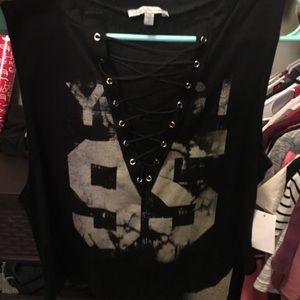 Shirt with deep v neck